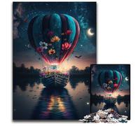 Puzzle 1000 pezzi per adulti Palloncino nello spazio Puzzle in legno Attività per famiglie, Decorazione fai da te per la casa, Regalo per le feste 50x75cm / 19,68x29,52 pollici
