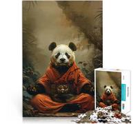 puzzle 1000 pezzi per adulti Panda Monaco Mistico Medita Gioco impegnativo e gioco in famiglia Regalo di compleanno, regali, arte murale 75x50cm