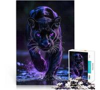 puzzle 1000 pezzi per adulti Pantera nera con occhi luminosi Per il divertimento in famiglia Gioco educativo per compleanno e Natale 38x26cm