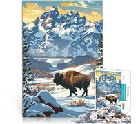 puzzle 1000 pezzi per adulti Parco nazionale di Yellowstone in inverno Giocattoli da gioco Regalo di compleanno, regali, arte murale 50x70cm
