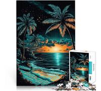 puzzle 1000 pezzi per adulti Pastello da grattare sulla spiaggia al tramonto tropicale Gioco educativo per famiglie Un'opera d'arte 52x38cm