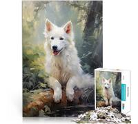 puzzle 1000 pezzi per adulti Pastore svizzero bianco per il giocattolo di sfida del gioco educativo Collezione di artisti, Belle arti 38x26cm