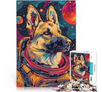puzzle 1000 pezzi per adulti Pastore tedesco astronauta Giocattolo educativo intellettuale decomprimente Regalo di compleanno, regali, arte murale 52x38cm