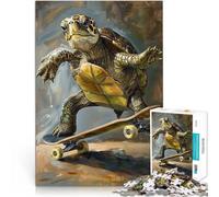 puzzle 1000 pezzi per adulti Pattinaggio su skateboard con tartaruga Divertimento in famiglia è ideale come regalo per tutta la famiglia 50x70cm