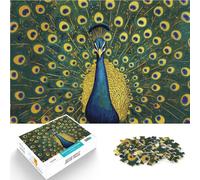puzzle 1000 pezzi per adulti Pavone con piume spiegate per il giocattolo di sfida del gioco educativo Collezione di artisti, Belle arti 38x26cm