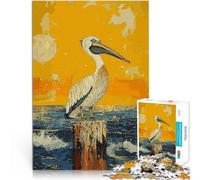 puzzle 1000 pezzi per adulti Pellicano che osserva l'oceano Giocattoli per l'intrattenimento in famiglia è ideale come regalo per tutta la famiglia 52x38cm