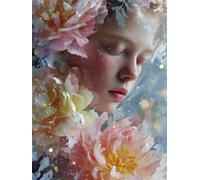 Puzzle 1000 Pezzi per Adulti Peonie Ragazza sognante, Intrattenimento Creativo, puzzle Divertenti Uomo e Donna, Gioco Giocattolo per la Famiglia, Colorato impegnativo per adulti