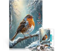 puzzle 1000 pezzi per adulti Pettirosso invernale per il giocattolo di sfida del gioco educativo Decorazioni e regali unici per la casa 75x50cm