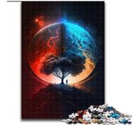 Puzzle 1000 pezzi per adulti Pianeta Colori Albero in legno, gioco interattivo per famiglie, adatto a partire dai 14 anni, 50x75cm, Natale o compleanni
