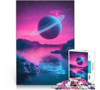 puzzle 1000 pezzi per adulti Pianeta simile a Saturno nel cielo rosa Gioco di famiglia per e Collezione di artisti, Belle arti 38x26cm