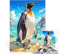 puzzle 1000 pezzi per adulti Pinguino reale sulla spiaggia Giochi educativi Decorazione della casa Decorazioni e regali unici per la casa 75x50cm