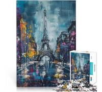 puzzle 1000 pezzi per adulti Pioggia sulla Torre Eiffel per il giocattolo di sfida del gioco educativo è ideale come regalo per tutta la famiglia 38x26cm
