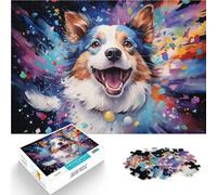 Puzzle 1000 pezzi per adulti pittura di cane a colori giochi divertenti 26x38cm Regali per tutta la famiglia per adolescenti di 14 anni e più