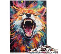 Puzzle 1000 Pezzi per Adulti Pittura di Volpe a Colore, Puzzle per Gioco Educativo, Giocattolo della Sfida, Buon Regalo, 19,7 "x 29,5", per Adolescenti da 14 anni e oltre
