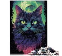 Puzzle 1000 pezzi per adulti pittura gatto nello spazio puzzle per alleviare lo stress vacanze a casa uccidere il tempo per adolescenti 14 anni e oltre 26 x 38 cm