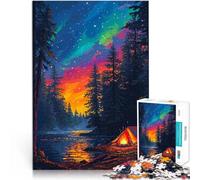 puzzle 1000 pezzi per adulti Pixel art del lago da campeggio Gioco di famiglia antistress sfida difficile Migliorare la memoria 52x38cm