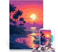 puzzle 1000 pezzi per adulti Pixel art del tramonto del Sud della California Difficile e sfidante perché è ideale come regalo per tutta la famiglia 38x26cm