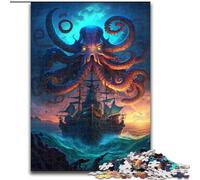 Puzzle 1000 pezzi per adulti Polpo Magico in legno, gioco interattivo per famiglie, adatto a partire dai 14 anni, 50x75cm, Natale o compleanni