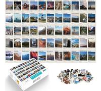 puzzle 1000 pezzi per adulti poster di viaggio minimalista Giocattoli di gioco impegnativi con pezzi completamente interconnessi di forma casuale 75x50cm