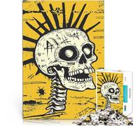 puzzle 1000 pezzi per adulti Poster pop art con teschio punk Vacanza a casa: uccidere il tempo Migliorare l'amore tra le coppie 52x38cm