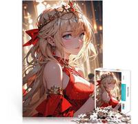 puzzle 1000 pezzi per adulti Principessa degli anime in abito rosso Assemblaggio del modello Migliorare l'amore tra le coppie 38x26cm