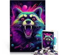 Puzzle 1000 pezzi per adulti procione arrabbiata puzzle cartone animato 26x38 cm Promuove l'amore tra coppie per adolescenti dai 14 anni in su