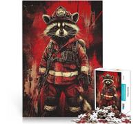 puzzle 1000 pezzi per adulti Procione pompiere Antistress Vacanza in patria Uccidere il tempo Migliorare l'amore tra le coppie 38x26cm