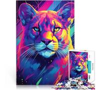 puzzle 1000 pezzi per adulti Puma al neon Giocattoli che creano dipendenza e sfidano l'intelligenza del cervello Decorazione della casa 38x26cm