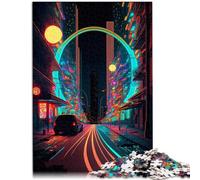 Puzzle 1000 pezzi per adulti Puzzle al neon strada difficile decorazione artistica per la casa per adolescenti dai 14 anni e oltre 26 x 38 cm