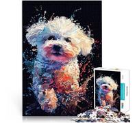 Puzzle 1000 pezzi per adulti puzzle bichon fregio gioco di quiz artistico anti-stress vacanza a casa uccide il tempo per adolescenti dai 14 anni e oltre 26 x 38 cm