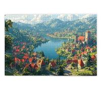 Puzzle 1000 Pezzi per Adulti, Puzzle Città in Legno per Adulti, Rompecapo in Legno Impegnativi, Giochi Educativo per Famiglie, Rompecapo con Scatola Regalo per Decorazioni Casa Regalo Donna Uomo, A-52