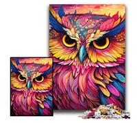 Puzzle 1000 pezzi per adulti Puzzle gufo rosa per adulti 50x75cm Regalo perfetto per le feste di Natale, Halloween, Pasqua, Capodanno