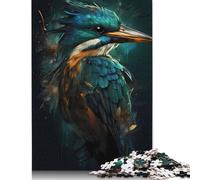 Puzzle 1000 pezzi per adulti, puzzle illusorio di uccello martin pescatore per adulti, puzzle di carta, decorazione per la famiglia, 1000 pezzi (75x50 cm)