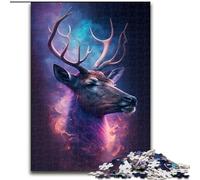 Puzzle 1000 pezzi per adulti, puzzle in cartone con animali, cervi e nuvole, per adolescenti e ragazzi, ideale come regalo di compleanno e per le feste, dimensioni 26x38cm