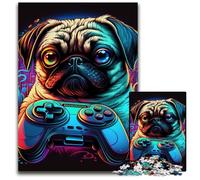 Puzzle 1000 pezzi per adulti, puzzle in cartone fantasy a forma di carlino, regalo per uomini e donne, per tutti i giorni e per occasioni speciali, 26X38CM/10,23x14,96 pollici.