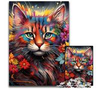 Puzzle 1000 pezzi per adulti, puzzle in legno con gatto fantasy, gioco interattivo per famiglie, regalo artigianale con opere d'arte colorate, 50x75CM/19,68x29,52 pollici