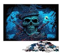 Puzzle 1000 pezzi per adulti, puzzle in legno con scheletro pirata, gioco interattivo per famiglie, regalo artigianale con grafica colorata, 50x75CM/19,68x29,52 pollici