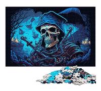 Puzzle 1000 pezzi per adulti, puzzle in legno con scheletro pirata, gioco interattivo per famiglie, regalo artigianale con grafica colorata, 50x75CM/19,68x29,52 pollici