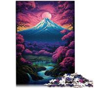 Puzzle 1000 pezzi per adulti puzzle montagna dietro gli alberi di notte giochi giocattoli regalo migliorare la memoria per e adolescenti 14 anni e oltre 26x38cm