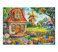 Puzzle 1000 pezzi per adulti puzzle per adulti Puzzle da 1000 pezzi Gioco impegnativo per il tutto per le donne, regali per uomini, Tema:Country Cottage