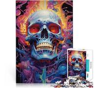 Puzzle 1000 pezzi per adulti puzzle psichedelico cranio decorazione da parete opera d'arte regalo per e adolescenti età 14 anni e oltre 50 x 70 cm