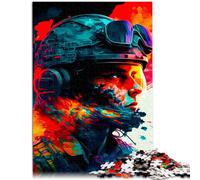 Puzzle 1000 pezzi per adulti puzzle soldato fantasia opera d'arte anti-stress vacanza a casa uccidere il tempo per adolescenti dai 14 anni e oltre 26 x 38 cm