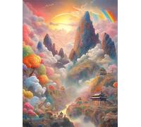 Puzzle 1000 Pezzi per Adulti,Puzzles Artistico,Paesaggio Montagna Palazzo puzzle fai da te Intrattenimento Creativo, puzzles Classico Regali per la casa