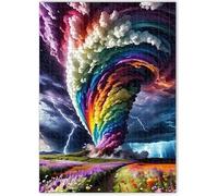 Puzzle 1000 Pezzi per Adulti,Puzzles Artistico,Tornado arcobaleno puzzle fai da te Intrattenimento Creativo, puzzles Classico Regali per la casa