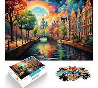 Puzzle 1000 pezzi per adulti Quartiere dei canali di Amsterdam Puzzle per 26 x 38 cm Adatto per la decorazione dell'ufficio per i 14 anni
