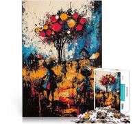 puzzle 1000 pezzi per adulti Raccolto di sogni - Scena di villaggio surrealista espressionista Sollievo dallo stress Adatto alle coppie 52x38cm