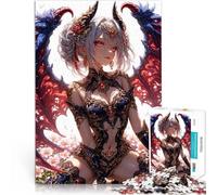 puzzle 1000 pezzi per adulti Ragazza anime angelo demoniaco Giocattoli da gioco per regalo di famiglia con poster abbinato e foglio di quiz 75x50cm