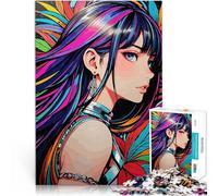 puzzle 1000 pezzi per adulti Ragazza anime con capelli colorati Riduzione dello stress interessante Migliorare l'amore tra le coppie 75x50cm