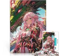 puzzle 1000 pezzi per adulti Ragazza anime con drago Giocattolo educativo intellettuale decomprimente Gioco educativo per compleanno e Natale 38x26cm