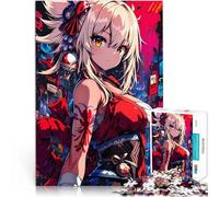 puzzle 1000 pezzi per adulti Ragazza anime con fuochi d'artificio in kimono rosso Antistress Sfida difficile Ottimi regali e giocattoli 38x26cm